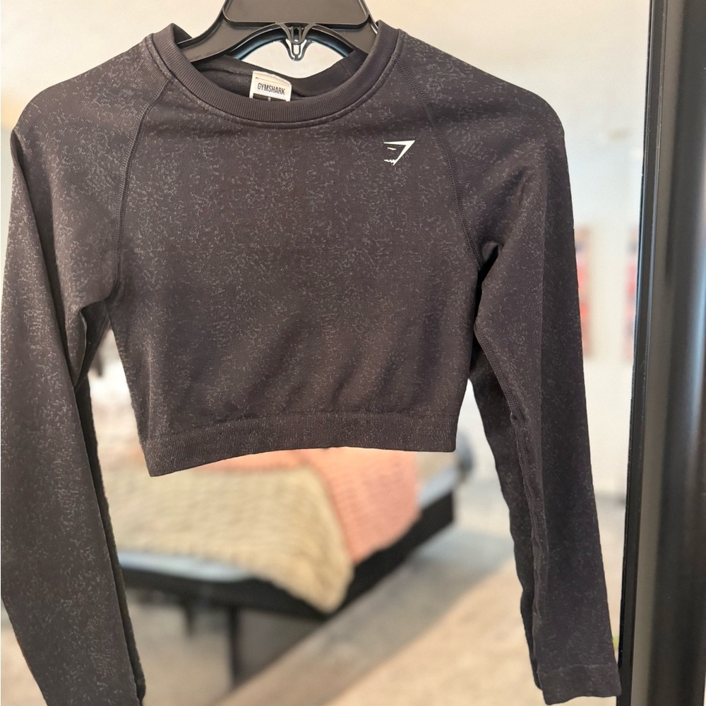 Gymshark Charcoal Long Sleeve Crop Top